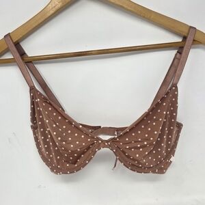 Victoria's Secret Unlined Demi Brown‎ Polka Dot Bra Women's 34DD